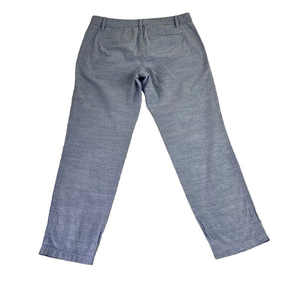 Talbots Pants Womens 4P Relaxed Chino Blue Chambray Career Office Profesional - Picture 2 of 10